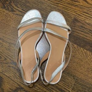 Women’s madewell silver kitten heel dress sandal